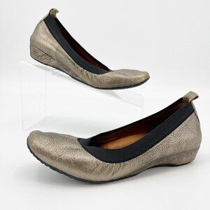Gentle Souls Iso Bop Bronze Leather Ballet Ballerina Wedge Driving Shoes